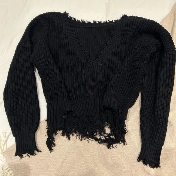BSBW black distressed sweater - Picture 3 of 5